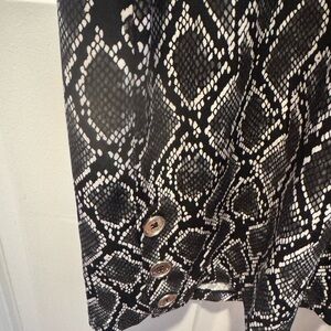 Michael Kors Black and White Long Sleeve Dress